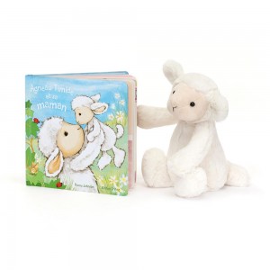 Jellycat Agneau Timide Et Sa Maman Livre and Bashful Lamb Medium Discover Weiß | Deutschland 975-INZTPJ