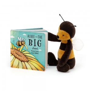 Jellycat Albee And The Big Seed Book and Bashful Bee Medium Discover Schwarz | Deutschland 156-WTPFKB