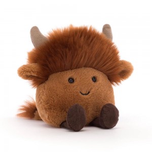 Jellycat Amuseabean Highland Cow 12cm x 9cm x 6cm Animals Braun | Deutschland 185-MBDRUS