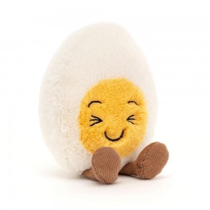 Jellycat Amuseable Laughing Boiled Egg 14cm x 9cm x 4cm Amuseables Weiß | Deutschland 035-DUBFWK