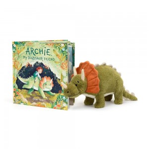 Jellycat Archie, My Dinosaur Friend Book and Archie Dinosaur Discover Grün | Deutschland 259-EOUXDV