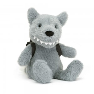 Jellycat Backpack Wolf 22cm x 9cm x 8cm Animals Grau | Deutschland 850-APVLJY