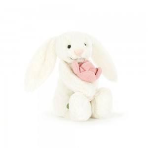 Jellycat Bashful Bunny 'Peony' 18cm x 9cm x 8cm Animals Weiß | Deutschland 972-QKJVZM