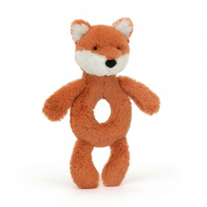 Jellycat Bashful Fox Cub Ring Rattle 18cm x 8cm x 2cm Baby & Books Orange | Deutschland 187-KMNOAI