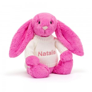 Jellycat Bashful Hot Bunny with Personalised Cream Jumper 31cm x 12cm x 9cm Discover Rosa | Deutschland 810-FORWPG