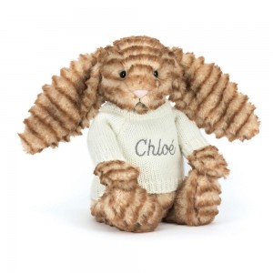 Jellycat Bashful Luxe Bunny Juniper with Personalised Cream Jumper 31cm x 12cm x 9cm Discover Braun | Deutschland 498-QVSORF