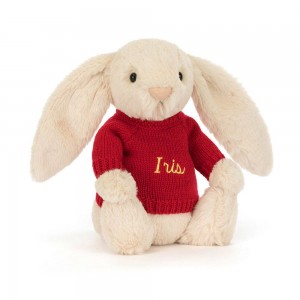 Jellycat Bashful Luxe Bunny Willow with Personalised Jumper 31cm x 12cm x 9cm Discover Beige | Deutschland 097-CROLTI