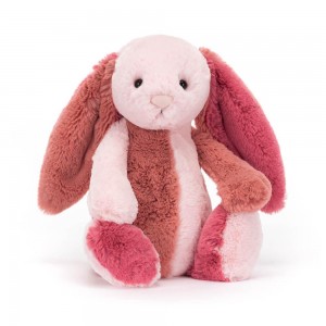 Jellycat Bashful Patchwork Coralia Bunny 31cm x 12cm x 9cm Animals Rosa | Deutschland 625-RCQAJG
