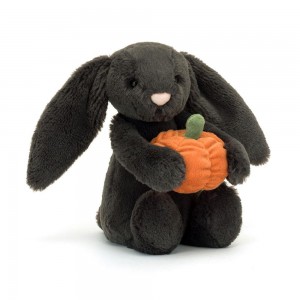 Jellycat Bashful Pumpkin Bunny 31cm x 12cm x 9cm Animals Schwarz | Deutschland 841-WJQBKG