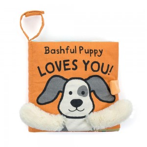 Jellycat Bashful Puppy Loves You Book 15cm x 15cm x 5cm Baby & Books Weiß | Deutschland 379-NZWFAT