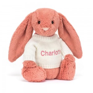Jellycat Bashful Sorrel Bunny with Personalised Cream Jumper 31cm x 12cm x 9cm Discover Orange | Deutschland 805-CGUNJX