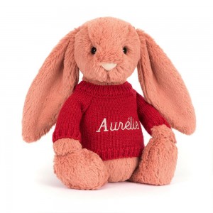Jellycat Bashful Sorrel Bunny with Personalised Jumper 31cm x 12cm x 9cm Discover Orange | Deutschland 176-VBLONZ