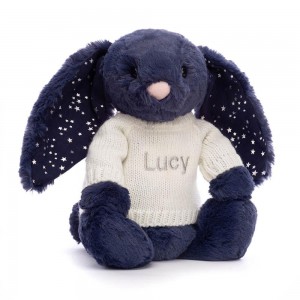 Jellycat Bashful Stardust Bunny with Personalised Cream Jumper 31cm x 12cm x 9cm Discover Blau | Deutschland 786-AYLCEU