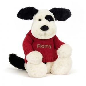 Jellycat Bashful & Cream Puppy with Personalised Jumper 31cm x 12cm x 9cm Baby & Books Weiß | Deutschland 471-JGMPWT