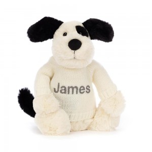 Jellycat Bashful & Cream Puppy with Personalised Cream Jumper 31cm x 12cm x 9cm Baby & Books Weiß | Deutschland 823-FRPHBE