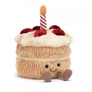 Jellycat Birthday Cake 16cm x 12cm x 12cm Amuseables Beige | Deutschland 976-WCNHYA