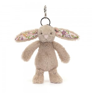 Jellycat Blossom Bunny 'Petal' 18cm x 5cm x 4cm Bag Charm Beige | Deutschland 695-BDOQNT