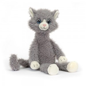 Jellycat Blowzy Belle Cat 16.9in x 3.9in x 5.1in Animals Grau | Deutschland 623-NPWDEM