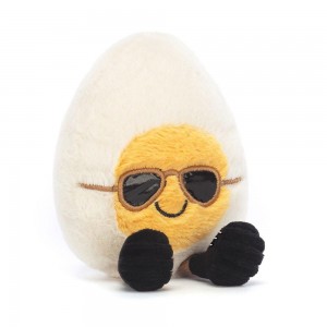 Jellycat Boiled Egg Chic 14cm x 9cm x 4cm Amuseables Weiß | Deutschland 178-TGPYRZ