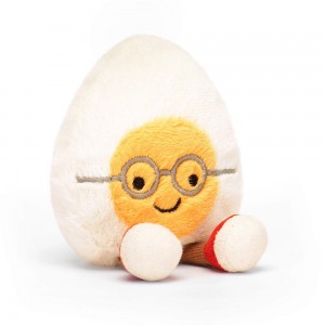Jellycat Boiled Egg Geek 14cm x 9cm x 4cm Amuseables Weiß | Deutschland 201-EZTKIW
