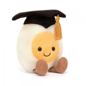Jellycat Boiled Egg Graduation 14cm x 9cm x 4cm Amuseables Weiß | Deutschland 950-SKJIQO