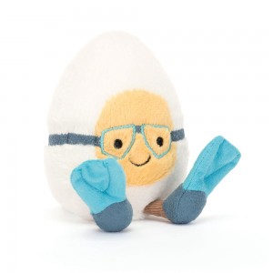 Jellycat Boiled Egg Scuba 14cm x 9cm x 4cm Amuseables Weiß | Deutschland 385-WSVJKR