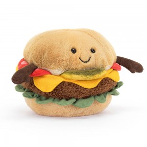 Jellycat Burger 12cm x 12cm x 11cm Amuseables Braun | Deutschland 249-UQMYXV