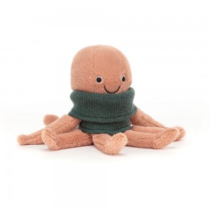 Jellycat Cozy Crew Octopus 20cm x 6cm x 6cm Animals Orange | Deutschland 435-XIMJCA