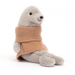 Jellycat Cozy Crew Seal 14cm x 5cm x 13cm Animals Beige | Deutschland 620-BVZSWC