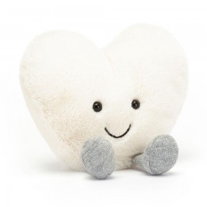 Jellycat Cream Heart 11cm x 12cm x 4cm Amuseables Weiß | Deutschland 652-KNRJDI