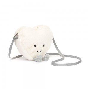 Jellycat Cream Heart 17cm x 18cm x 5cm Tasche Weiß | Deutschland 062-OWQEHJ