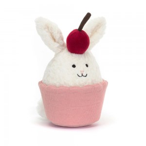 Jellycat Dainty Dessert Bunny Cupcake 14cm x 10cm x 9cm Amuseables Weiß | Deutschland 853-YGZDIE