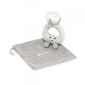 Jellycat Diamond Ring with Personalised 20cm x 12cm x 5cm Tasche Grau | Deutschland 137-XRPQCJ
