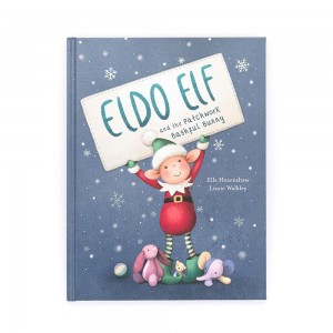 Jellycat Eldo Elf and the Patchwork Bashful Bunny Book 29cm x 22cm x 1cm Baby & Books Rot | Deutschland 587-MYLEPR