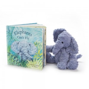Jellycat Elephants Can't Fly Book and Fuddlewuddle Elephant Medium Discover Blau | Deutschland 207-BGNRLA