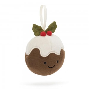 Jellycat Festive Folly Christmas Pudding 13cm x 7cm x 5cm Amuseables Braun | Deutschland 509-YNQMZW
