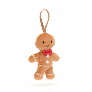 Jellycat Festive Folly Gingerbread Fred 16cm x 4cm x 2cm Amuseables Braun | Deutschland 076-TCVMHR