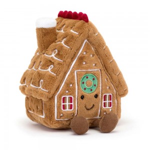 Jellycat Gingerbread House 22cm x 18cm x 14cm Amuseables Braun | Deutschland 374-YGMHLZ