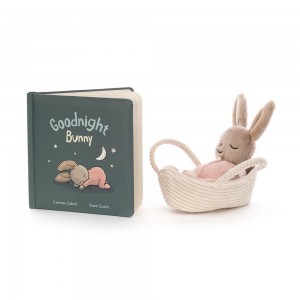 Jellycat Goodnight Bunny Book and Rock-A-Bye Bunny Discover Blau | Deutschland 357-GVECHB
