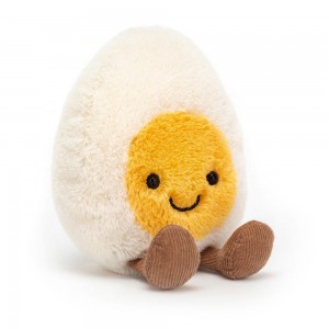 Jellycat Happy Boiled Egg 14cm x 9cm x 4cm Amuseables Weiß | Deutschland 506-GCERHO