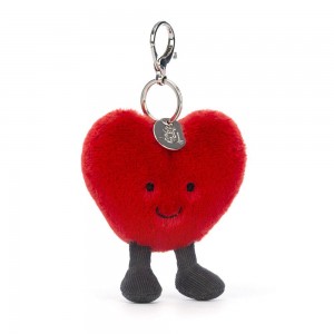 Jellycat Heart 13cm x 9cm x 3cm Bag Charm Rot | Deutschland 685-GSNMBA