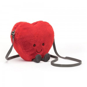 Jellycat Heart 17cm x 18cm x 5cm Tasche Rot | Deutschland 736-DXSBZO