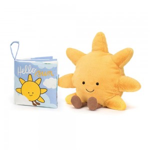 Jellycat Hello Sun Fabric Book and Sun Medium Baby & Books Gelb | Deutschland 081-KVPECD
