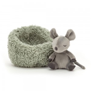 Jellycat Hibernating Mouse 9cm x 13cm x 13cm Animals Grau | Deutschland 480-FNGAEP