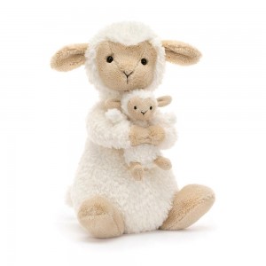 Jellycat Huddles Sheep 26cm x 14cm x 10cm Animals Weiß | Deutschland 042-RJTQAZ