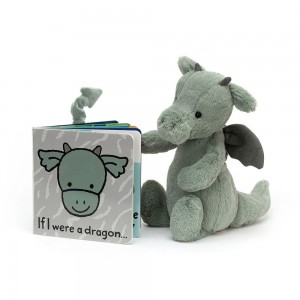 Jellycat If I Were A Dragon Book and Bashful Dragon Small Baby & Books Grün | Deutschland 675-ADVWHB