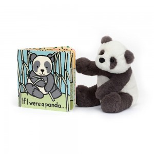 Jellycat If I Were A Panda Book and Harry Panda Cub Small Baby & Books Schwarz | Deutschland 263-PQZJAI