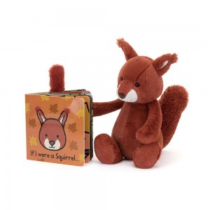 Jellycat If I Were a Squirrel Board Book and Bashful Squirrel Medium Discover Orange | Deutschland 145-UGPOHY