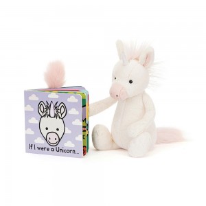 Jellycat If I Were a Unicorn Board Book and Bashful Unicorn Medium Discover Lila | Deutschland 653-VNBGHX