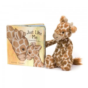 Jellycat Just Like Me Book and Bashful Giraffe Medium Discover Gelb | Deutschland 672-PQFDJZ